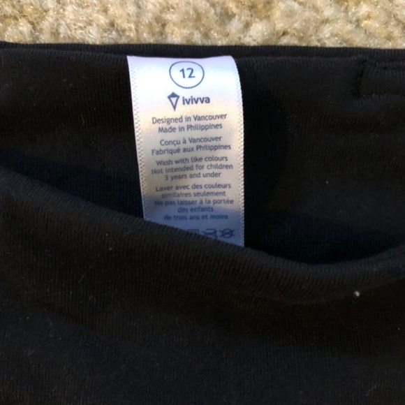 IVIVVA by LULULEMON Rhythmic Crop Girls' Size 12 NEW OLD STOCK - Picture 3 of 4